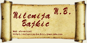 Milenija Bajkić vizit kartica